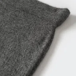 MANGO Women Charcoal Grey Straight Mini Sustainable Woolen Skirt image 4