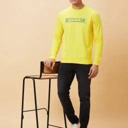 Being Human Yellow Regular Fit Printed Sweatshirt image 5