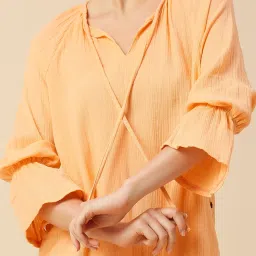 Chemistry Orange Cotton Solid Night Dress image 5