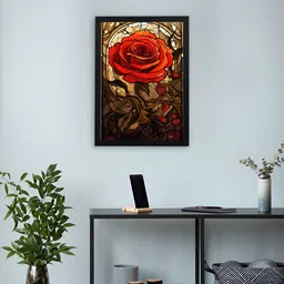 Giftii Red & Brown Printed Wooden Framed Wall Art-picture-11