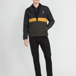 U.S. Polo Assn. Denim Co. Ink Blue Regular Fit Colour Block Jacket image 5