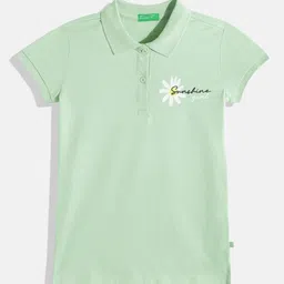 United Colors of Benetton Girls Printed Detail Polo Collar T-shirt-picture-38