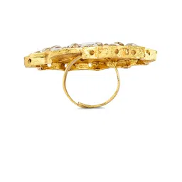 Zaveri Pearls Gold Tone Traditional Finger Ring-ZPFK10825 image 5