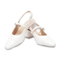 Van Heusen Women's White Sling Back Sandals image 5