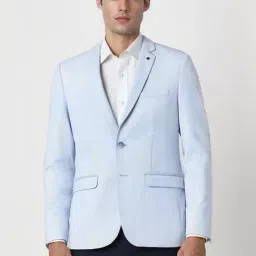 Van Heusen Blue Slim Fit Texture Blazer-picture-18