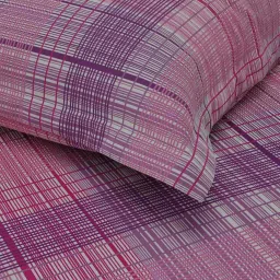 BIANCA Estonia Purple & Blush Cotton 116 TC 115 GSM Single Size Bedsheet With Pillow Cover image 5