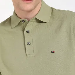 Tommy Hilfiger Faded Olive Cotton Slim Fit Polo T-Shirt image 5