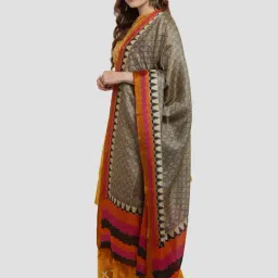 Saree Mall Beige & Orange Printed Dupatta-picture-27