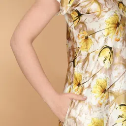 Sweet Dreams Beige & Yellow Floral Printed Gown image 5