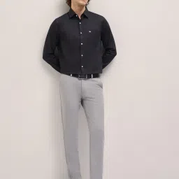 The Bear House Black Cotton Tailored Fit Solid Formal Shirt image 5