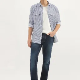 United Colors of Benetton Blue Regular fit Stripes Shirts image 5