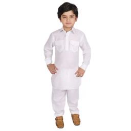 SG Yuvraj Kids White Solid Kurta with Pyjama-picture-36
