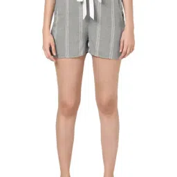 Mystere Paris Grey Striped Shorts-picture-34