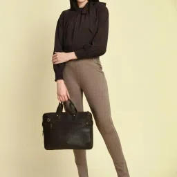 Exude Beige Plain Trousers image 5