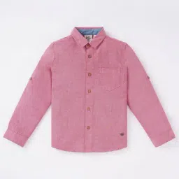 Ed-a-Mamma Kids Red Cotton Regular Fit Full Sleeves Shirts-picture-25