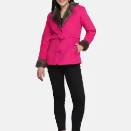 BUYNEWTREND Pink Regular Fit Jacket image 5