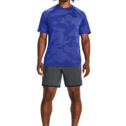 Under Armour Blue Loose Fit Printed Sports T-Shirt image 5