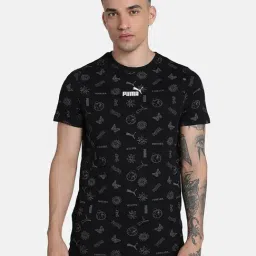 Puma Black Cotton Slim Fit Printed Tee-picture-45