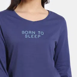 Zivame Blue Printed T-Shirt Joggers Set image 5