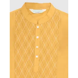 Indus Route by Pantaloons Boys Honey Mustard Embroidery Kurta Set image 4