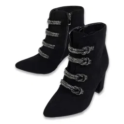 Ginger by Lifestyle Women's Black Casual Booties image 5