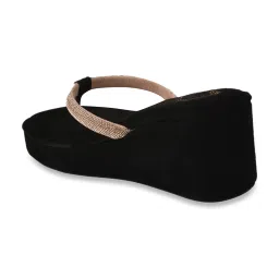 Shoetopia Women's Rose Gold Thong Wedges image 5