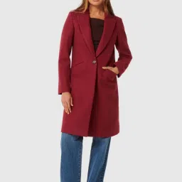 Forever New Red Solid Full Sleeves Coat image 5