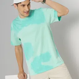 Celio Mint Green Cotton Regular Fit Ombre T-Shirt image 5