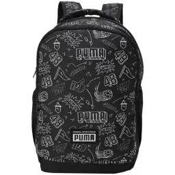 Puma Black-B&W Graphic AOP Polyester Printed Backpack-image-8