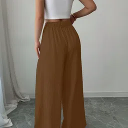 CORSICA Women Relaxed Loose Fit High-Rise Trousers image 3