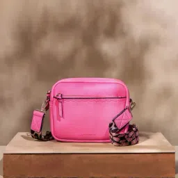 Accessorize London Pink Faux Leather Solid Sling Handbag-picture-32