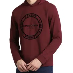 Simon Carter London Maroon Logo Regular Fit Hoodie-picture-12