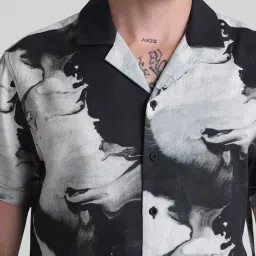 Jack & Jones Jet Black Cotton Regular Fit Printed Shirt image 5