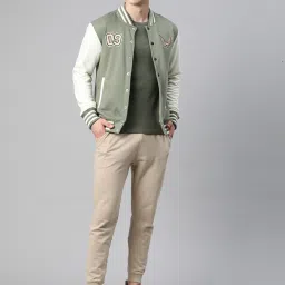 ALCIS Green & Cream Regular Fit Printed Sports Jacket image 5