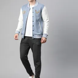 ALCIS Turquoise & White Regular Fit Printed Sports Jacket image 5