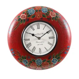 Aapno Rajasthan Red MDF Fiery Wall Clock image 2
