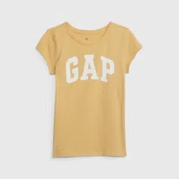GAP Girls Yellow Regular Fit Logo Short Sleeves T-Shirt-picture-23