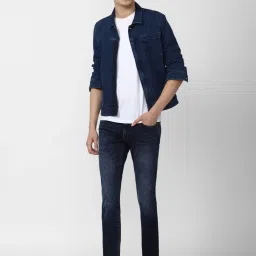 Peter England Navy Cotton Slim Fit Jeans image 5