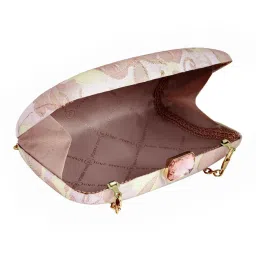 Lino Perros Peach Printed Medium Clutch image 5