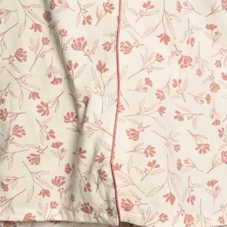 Odette Off White Printed Night Suit Set image 5