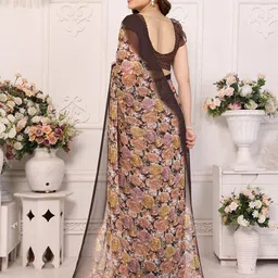 Moda Rapido Floral Pure Georgette Saree image 5