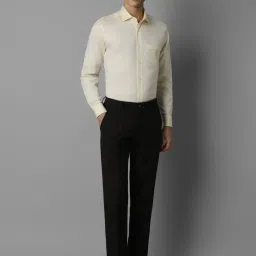 Louis Philippe Yellow Cotton Regular Fit Texture Shirt image 5