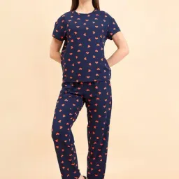 Sweet Dreams Blue Printed Top Pyjama Set-image-61