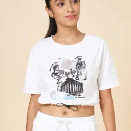 Coolsters by Pantaloons Girls Bright White Cotton Printed T-Shirts-image-61