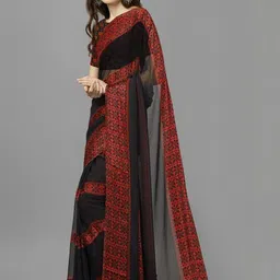 GHAN SALS Ethnic Motifs Poly Georgette Baluchari Saree image 4