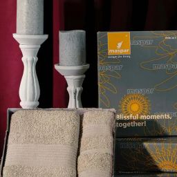 Maspar Beige Cotton Bath & Hand Towel - Set of 3-picture-6