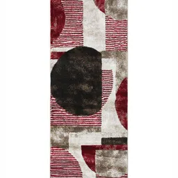 OBSESSIONS Red & Brown Geometric Printed Water Repellent Bedside Runner image 2