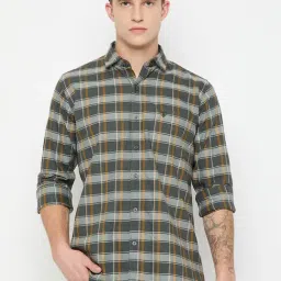 Duke Grey Blended Slim Fit Checkered Shirt-image-24