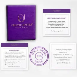 ornate jewels 925 Silver Pear Red Ruby and American Diamond Deer Necklace with 18-inch Chain for Women & Girls image 5