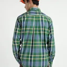 GANT Green Checked Regular Fit Shirt image 2